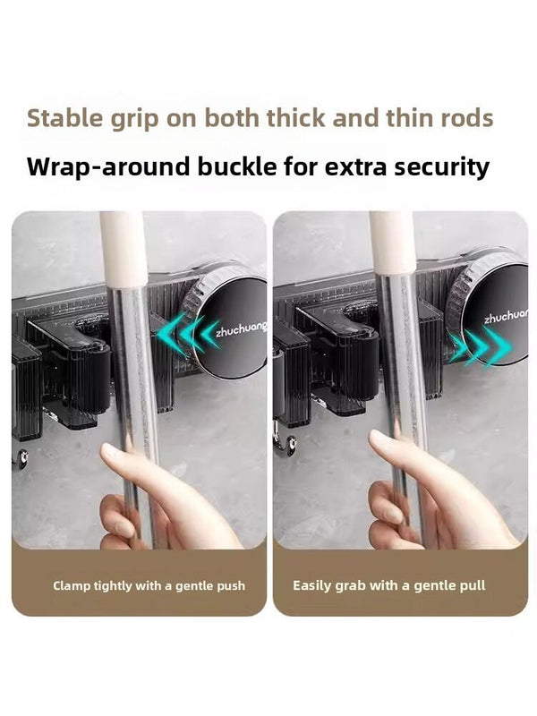 Wall Mounted Suction Cup Broom Holder