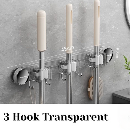 Wall Mounted Suction Cup Broom Holder