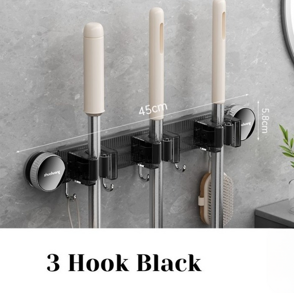 Wall Mounted Suction Cup Broom Holder
