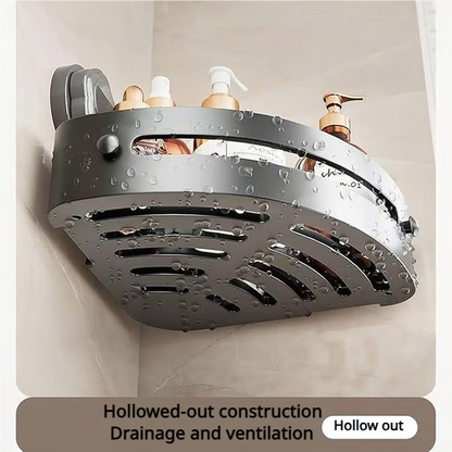 ABS Triangular Suction Cup Hook Toiletries Storage Rack