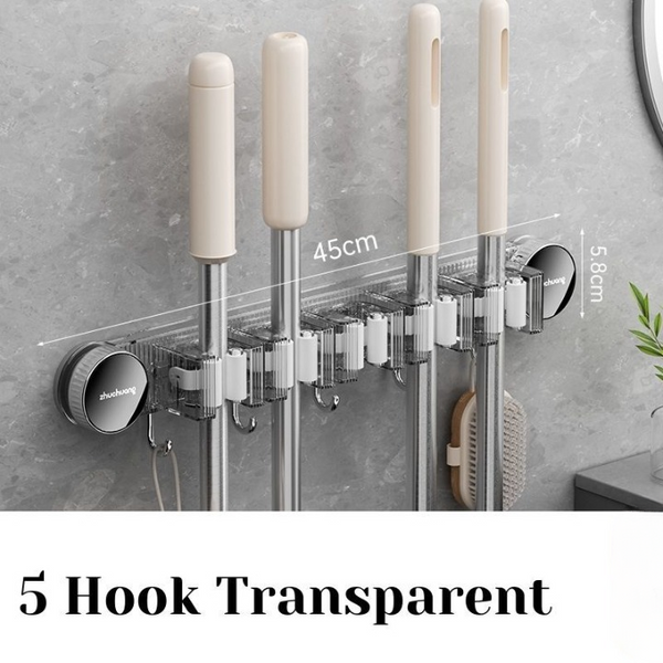 Wall Mounted Suction Cup Broom Holder
