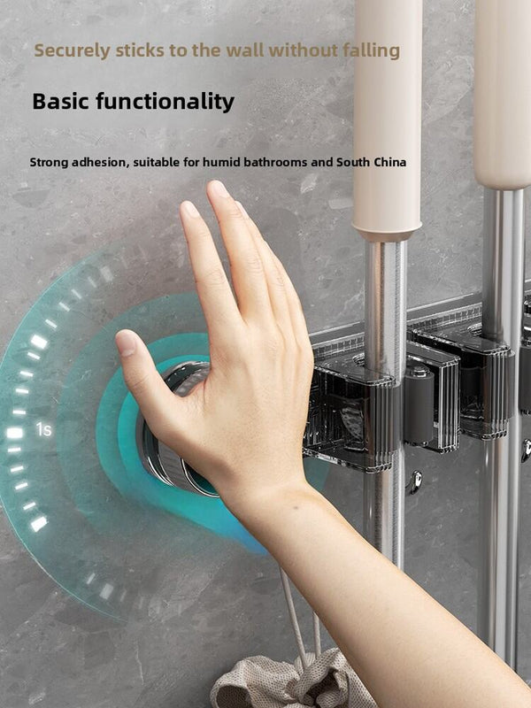 Wall Mounted Suction Cup Broom Holder