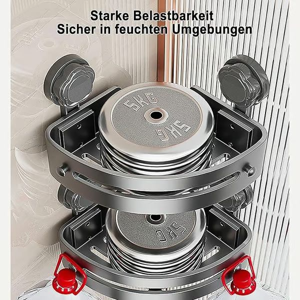 ABS Triangular Suction Cup Hook Toiletries Storage Rack